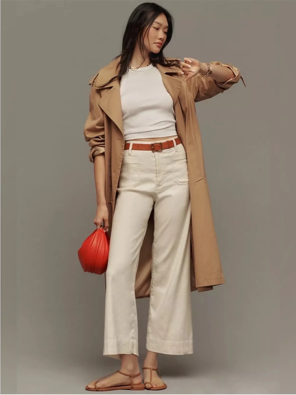 Maeve Colette Cropped Wide Leg Linen Pants Chalk White Size 29 Anthropologie - Picture 3 of 8